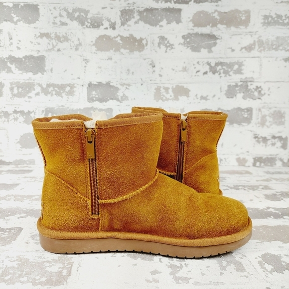 Koolaburra by UGG Victoria Mini Brown Suede Side Bow Winter Ankle Boots W288 - Picture 6 of 10